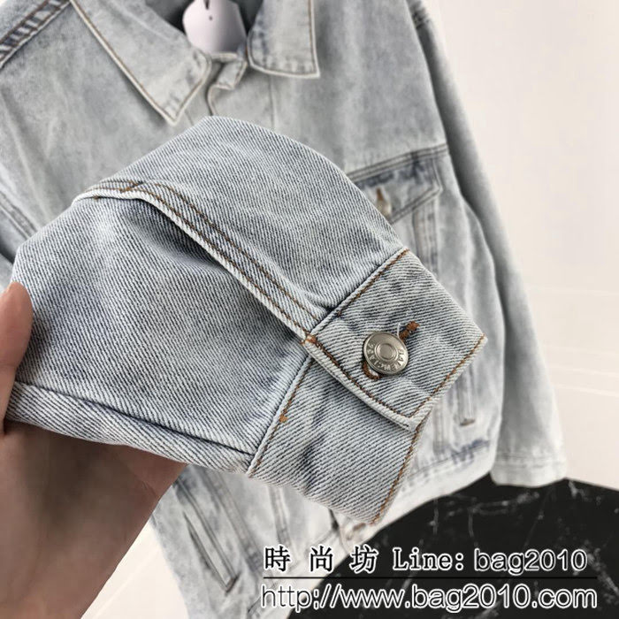 BALENCIAGA巴黎世家 新款 背後字母logo牛仔外套 明星同款 情侶款 ydi1062